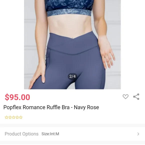 POPFLEX Blue Floral Ruffle Bra Intimates - Picture 7 of 8